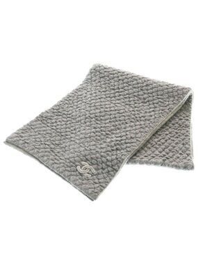 Chanel CC Logo Shawl Gray Cashmere Silk Scarf